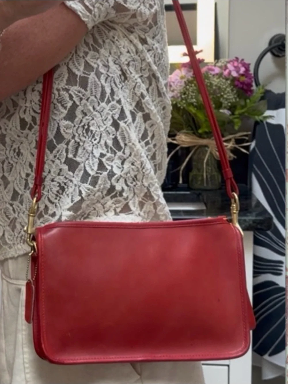 VINTAGE COACH NEW YORK CITY BASIC BAG in RED 9455 - Picture 3 of 16